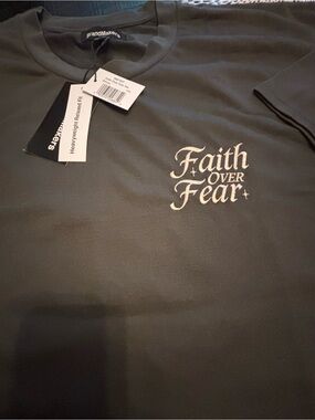 Faith Over Fear Graphic Tee - Black with White Script